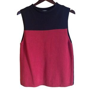 Vintage 90s red and black color blocked sweater vest